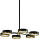 Oswin 6 Light 37 inch Black / Brass / Black Chandelier Ceiling Light